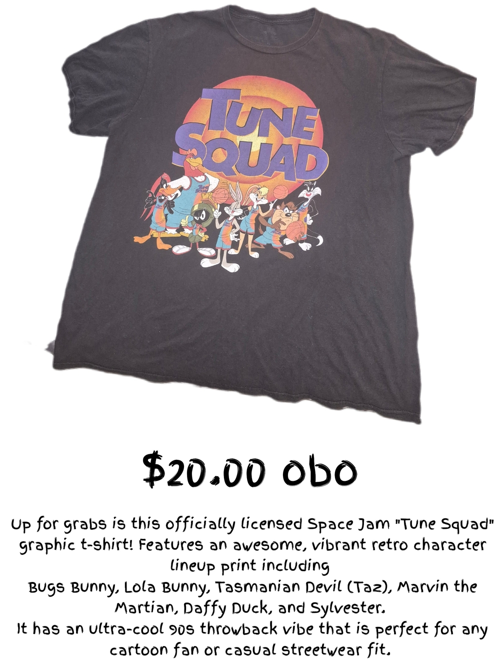 Tune Squad Graphic Tee - Black - Official Space Jam Design